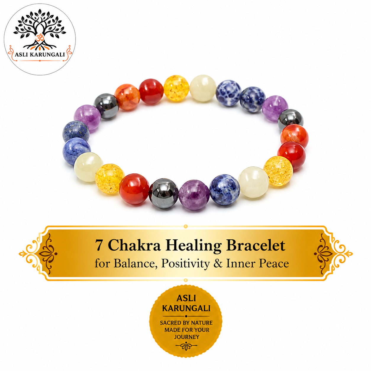 7 Chakra Stones Bracelet for Balance, Energy & Inner Harmony