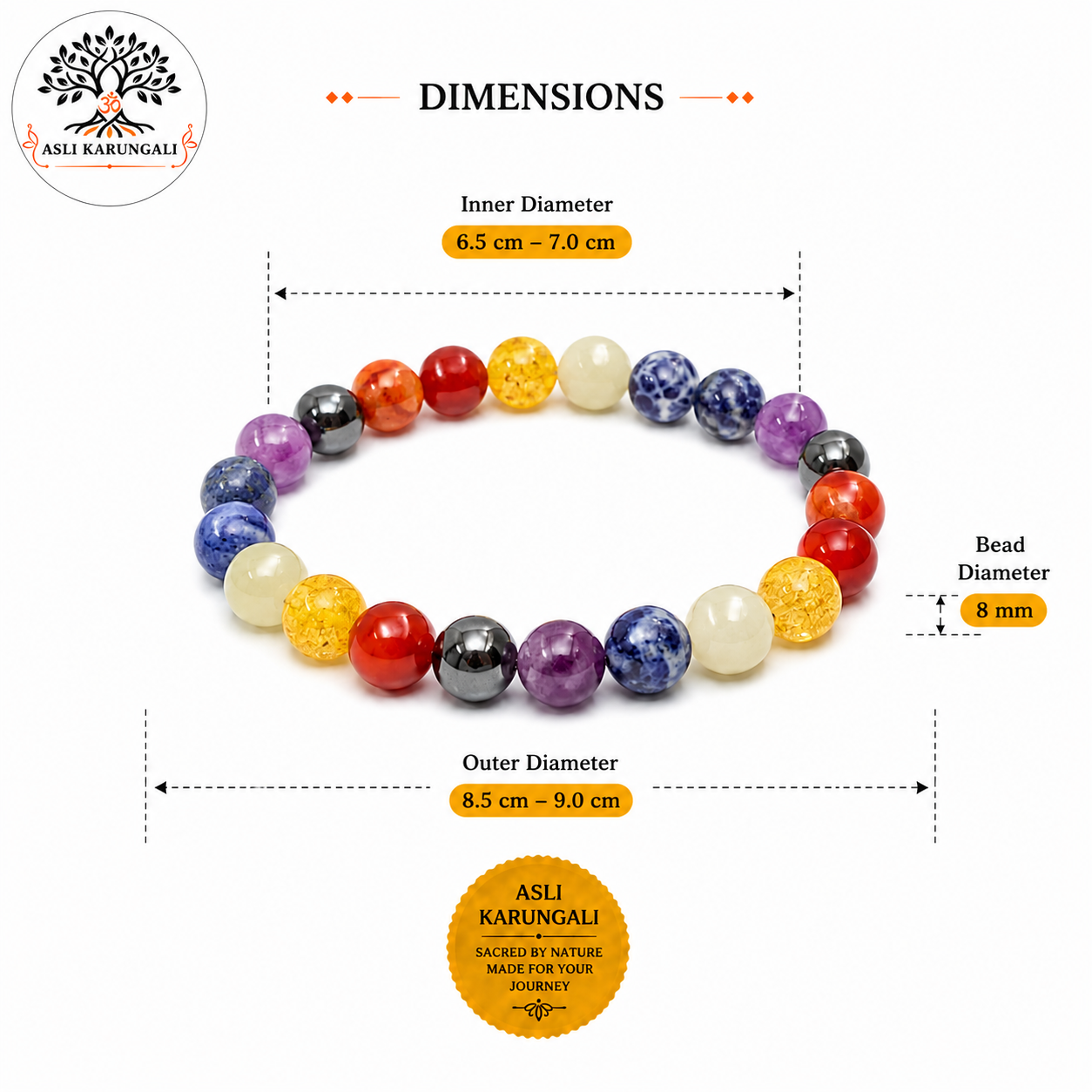 7 Chakra Stones Bracelet for Balance, Energy & Inner Harmony