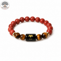 Aries (मेष राशि) Zodiac Red Jasper & Tiger Eye Bracelet
