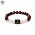 Capricorn (मकर राशि) Zodiac Garnet & Milky Quartz Bracelet