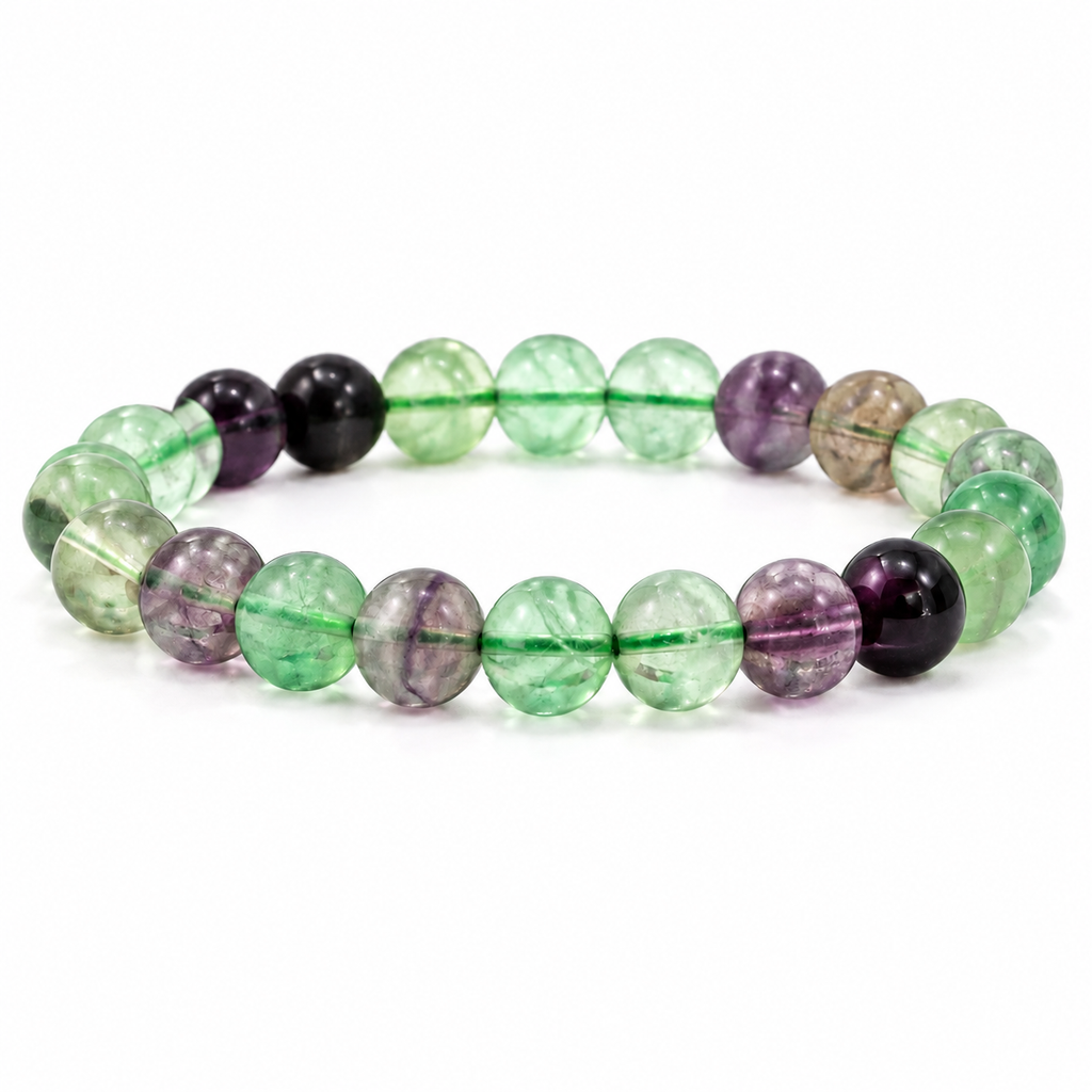 Natural Fluorite Beads Bracelet for Focus, Clarity & Positive Energy