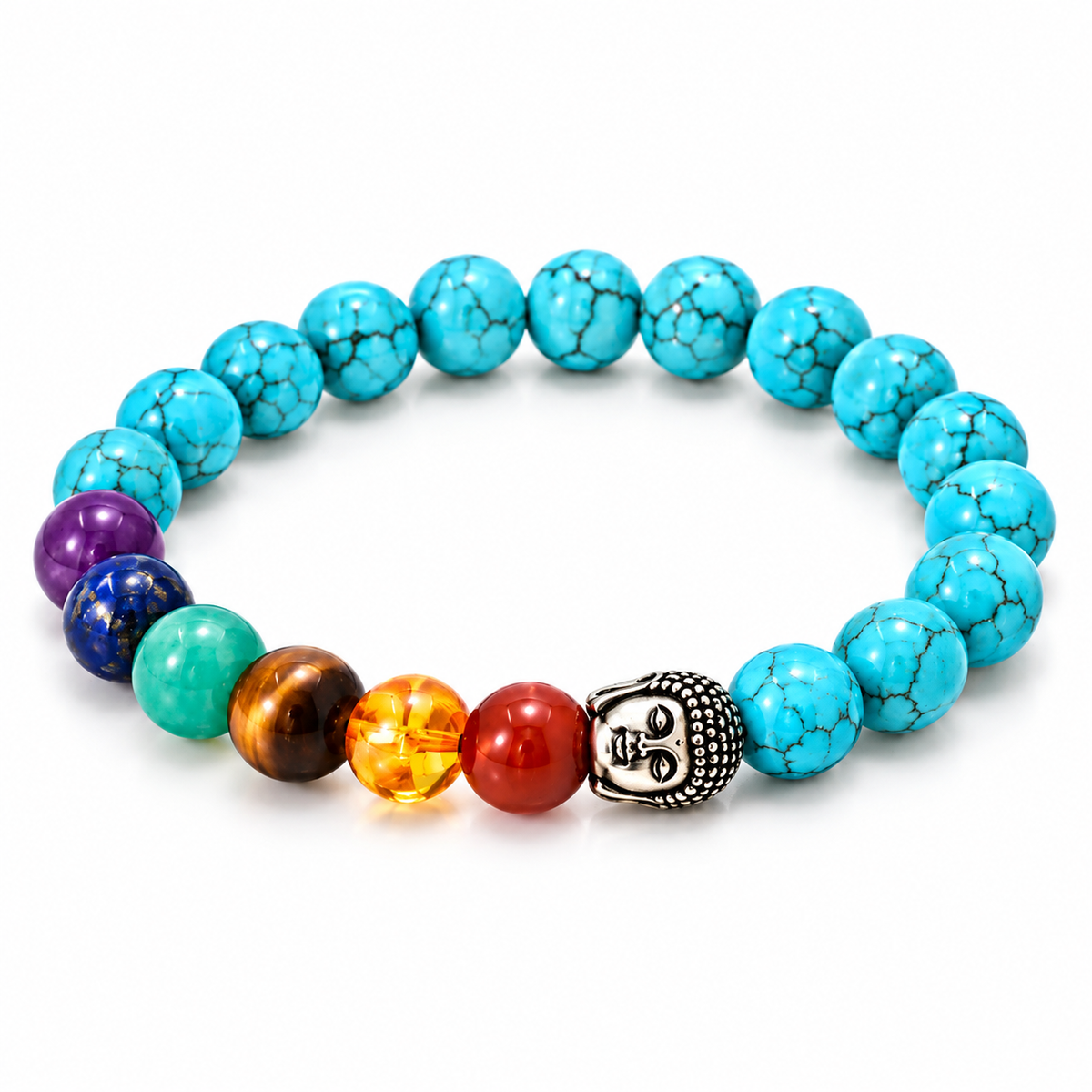 Turquoise 7 Chakra Beads Bracelet for Balance & Positive Energy