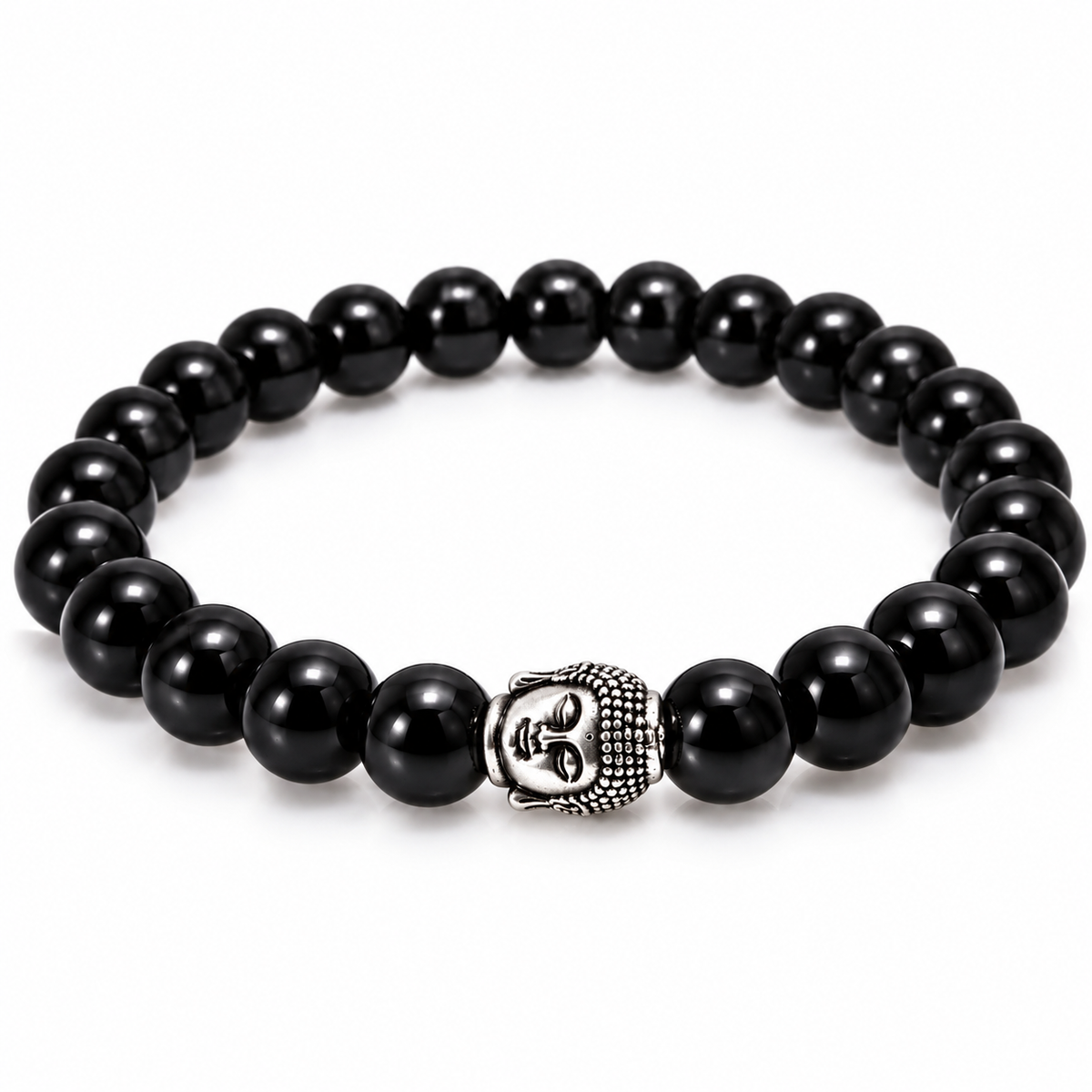 Black Obsidian Buddha Bracelet for Protection, Calmness & Inner Strength