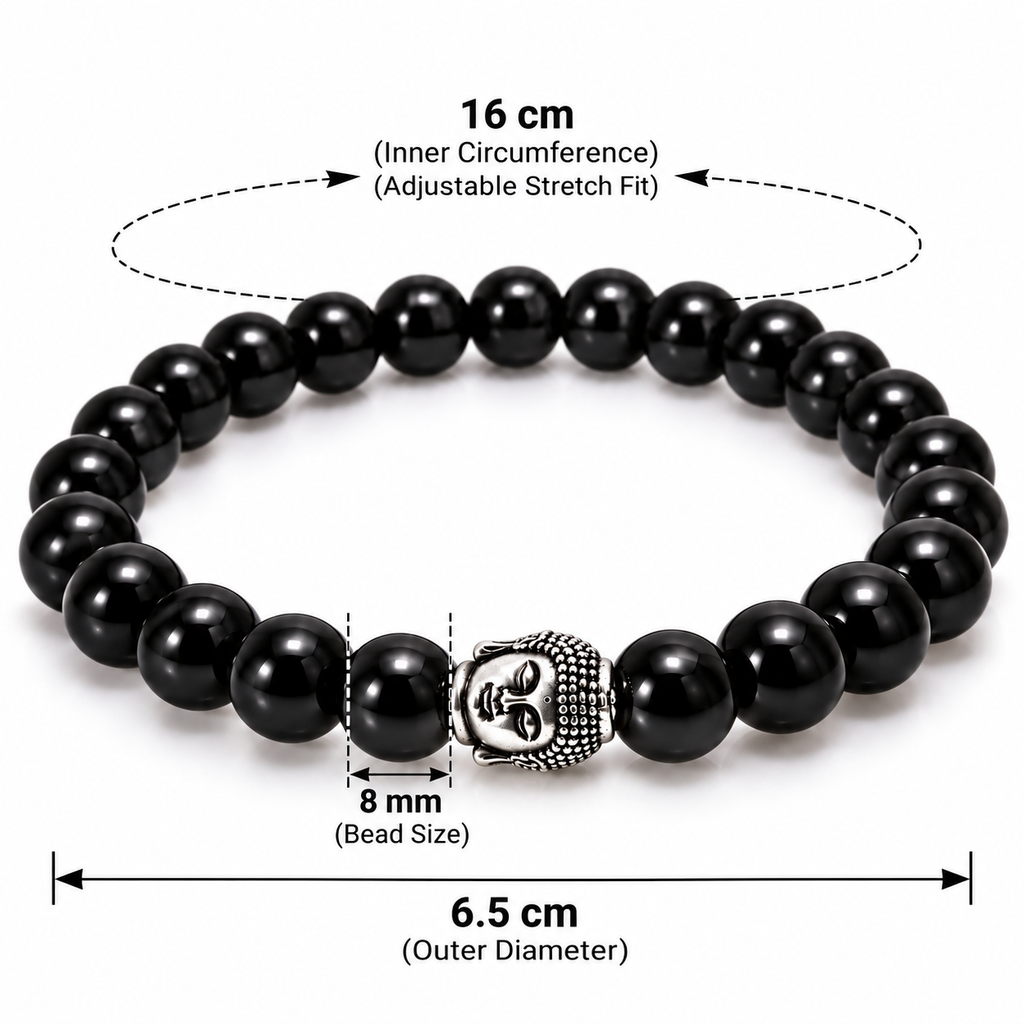 Black Obsidian Buddha Bracelet for Protection, Calmness & Inner Strength