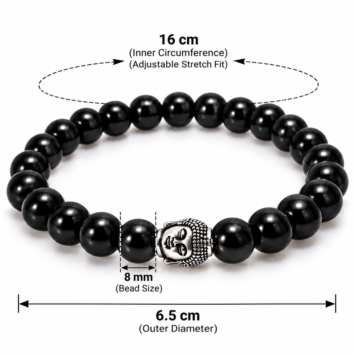Black Obsidian Buddha Bracelet for Protection, Calmness & Inner Strength