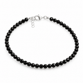 Natural Black Onyx Faceted Beads Bracelet