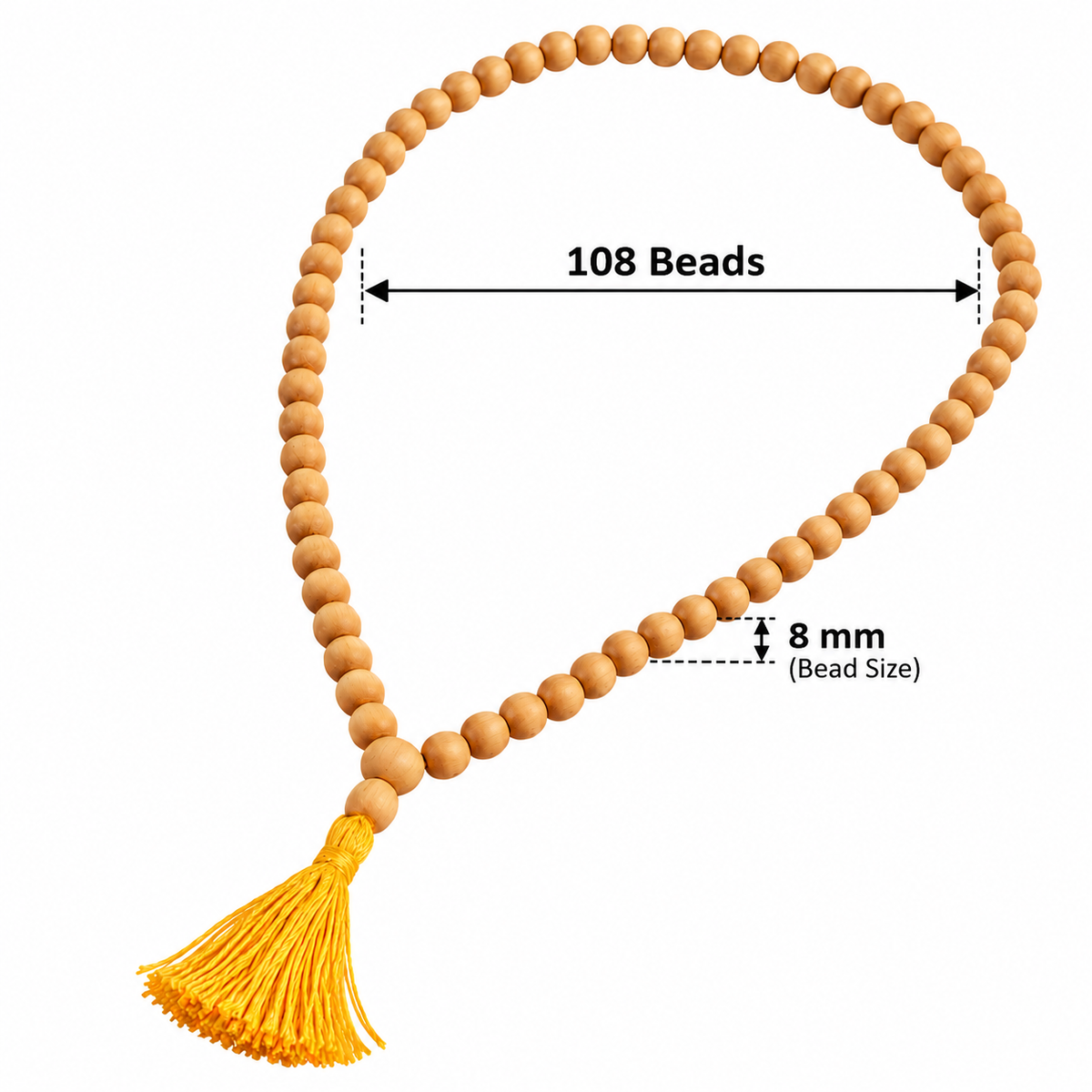 Chandan Sandalwood Jaap Mala 108 Beads for Meditation & Inner Peace