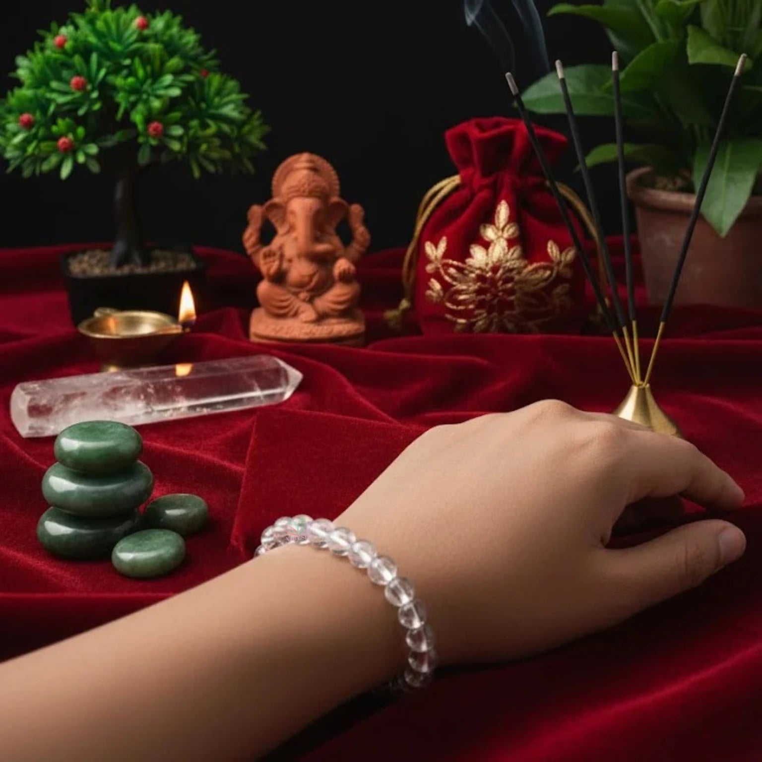 Divine Prosperity Crystal Beads Bracelet – Wealth, Abundance & Positive Energy