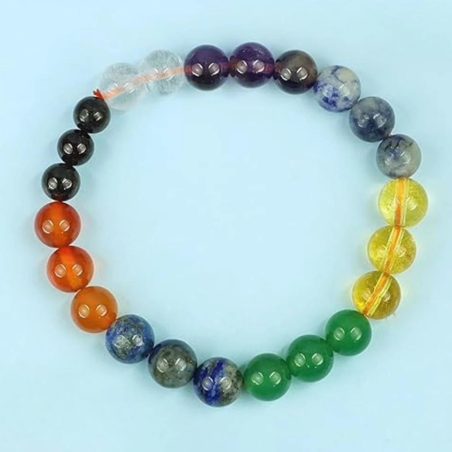 Crystal Beads Charm Bracelet – Positive Energy, Balance & Style