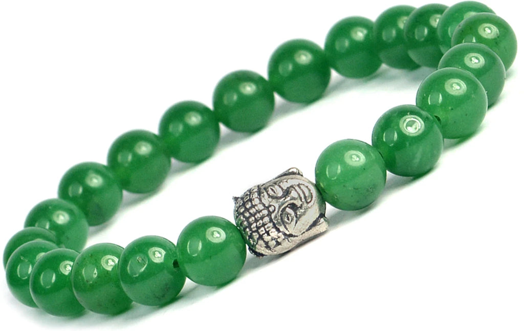 Green Crystal Beads Buddha Bracelet – Peace, Balance & Positive Energy