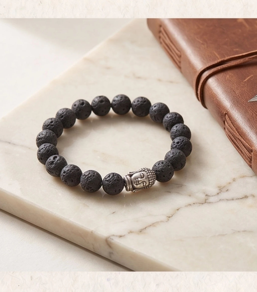 Lava Stone Bracelet – Grounding, Strength & Positive Energy