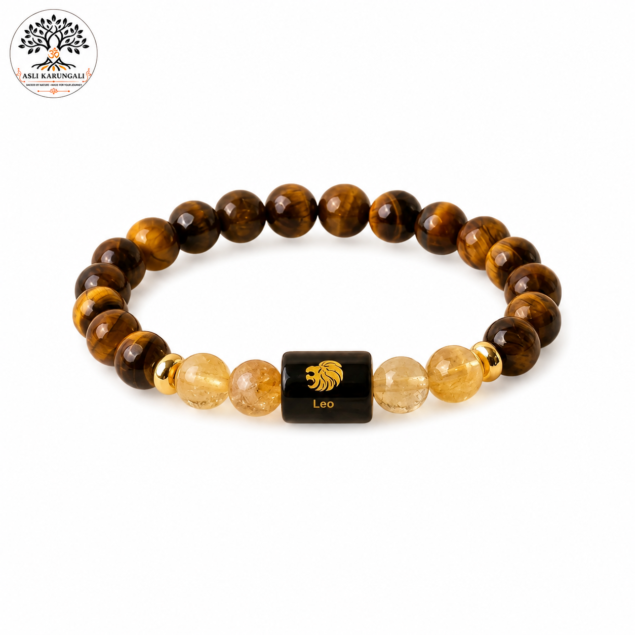 Leo (सिंह राशि) Zodiac Tiger Eye & Citrine Bracelet