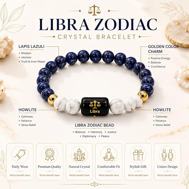 Libra Zodiac Bracelet – Balance, Harmony & Love