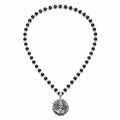 Lord Murugan Face Pendant with Silver Capped Karungali
