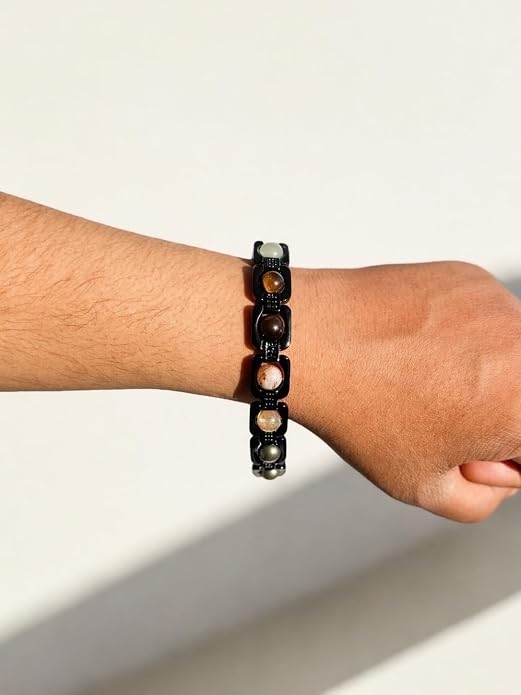 Dhan Yog Black Metal Bracelet – Wealth, Prosperity & Abundance (Black)