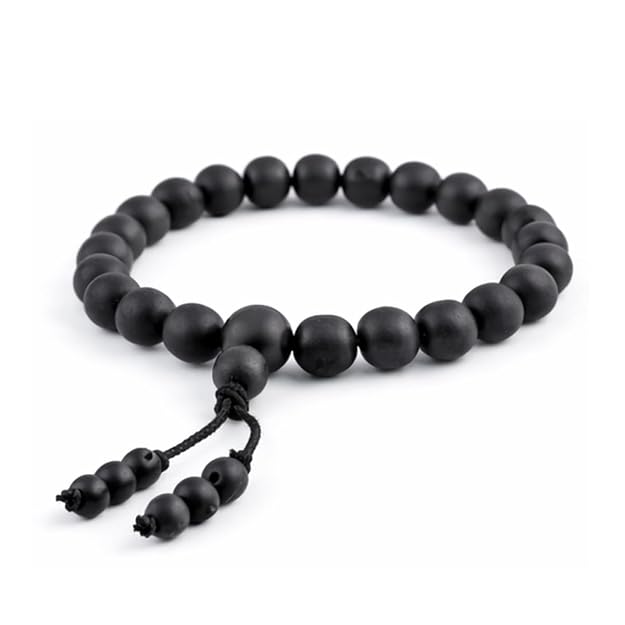 Natural Black Plated Ebony Wood Karungali Mala