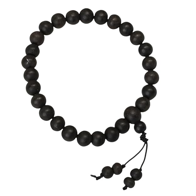 Natural Black Plated Ebony Wood Karungali Mala