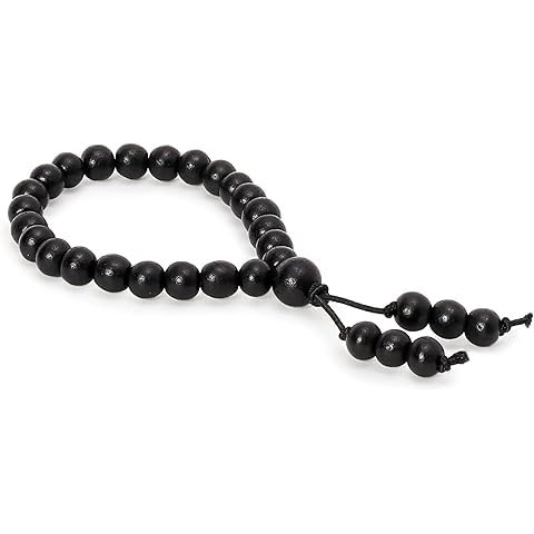 Natural Black Plated Ebony Wood Karungali Mala