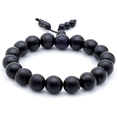Natural Black Plated Ebony Wood Karungali Mala