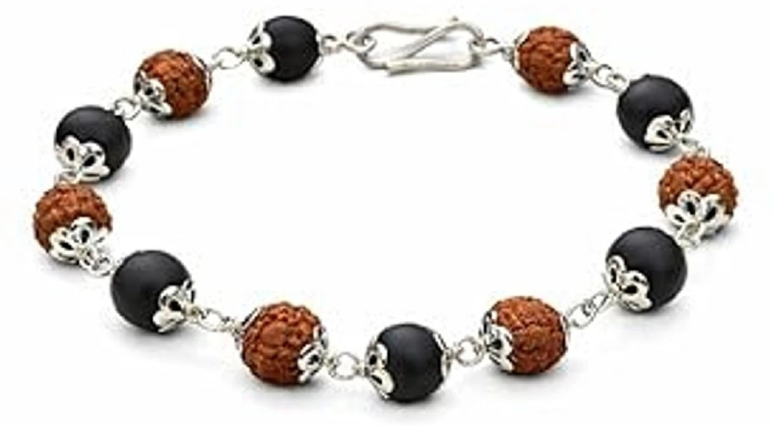 Rudraksha Silver Coated Bracelet – Peace, Protection & Spiritual Balance