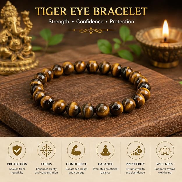 Tiger Eye Bracelet – Confidence, Strength & Protection