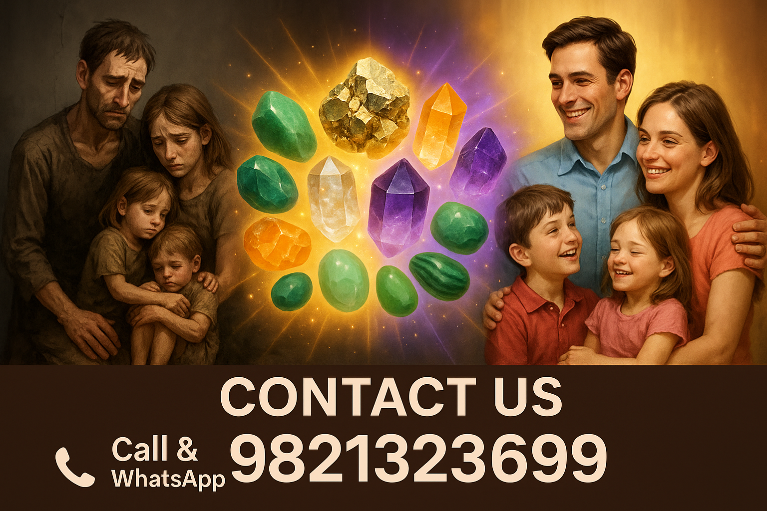ad more stones and pyrite crystle as like that can change the life from poor to rich 