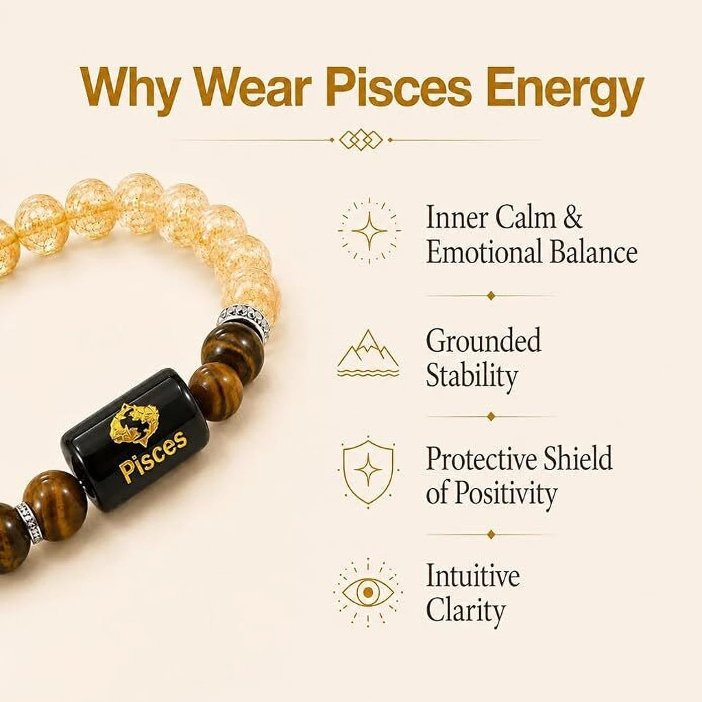 Pisces Zodiac Bracelet – Intuition, Calmness & Emotional Balance