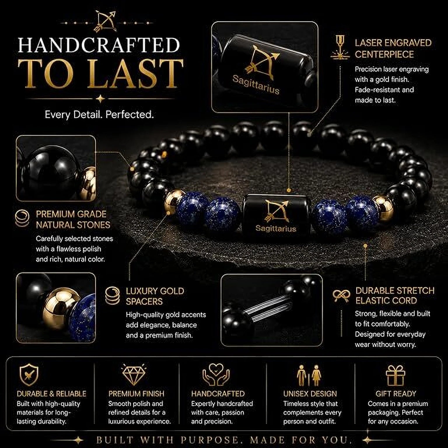 Sagittarius Zodiac Bracelet – Adventure, Confidence & Freedom