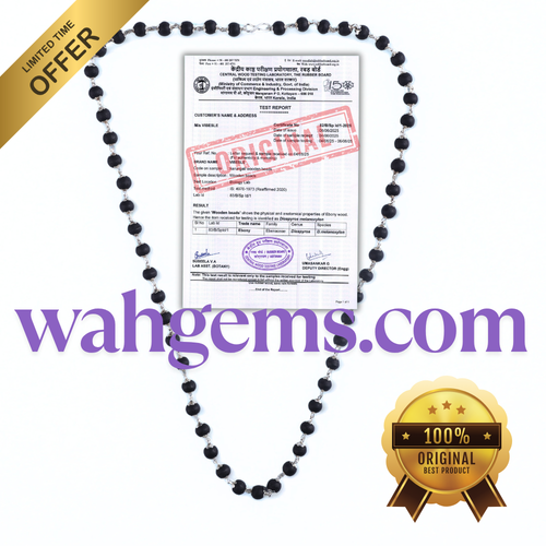 Karungali Malai 6mm – 108 Beads Original Certified Black Ebony Wood Mala | Lab Tested | Siddha Ayurveda Prayer Mala for Meditation, Japam, Yoga, Energy Protection